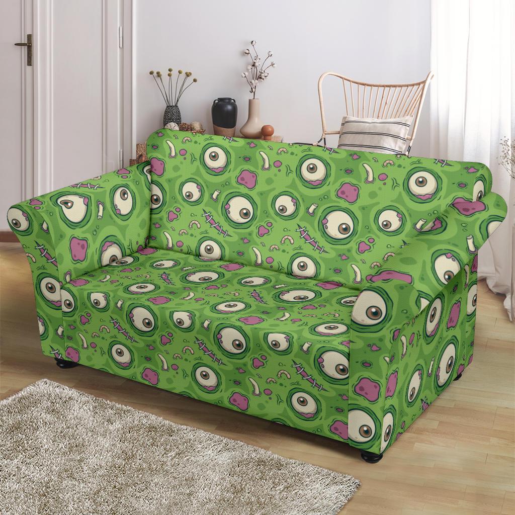 Zombie Eyes Design Pattern Print Loveseat Slipcover-JTAMIGO.COM