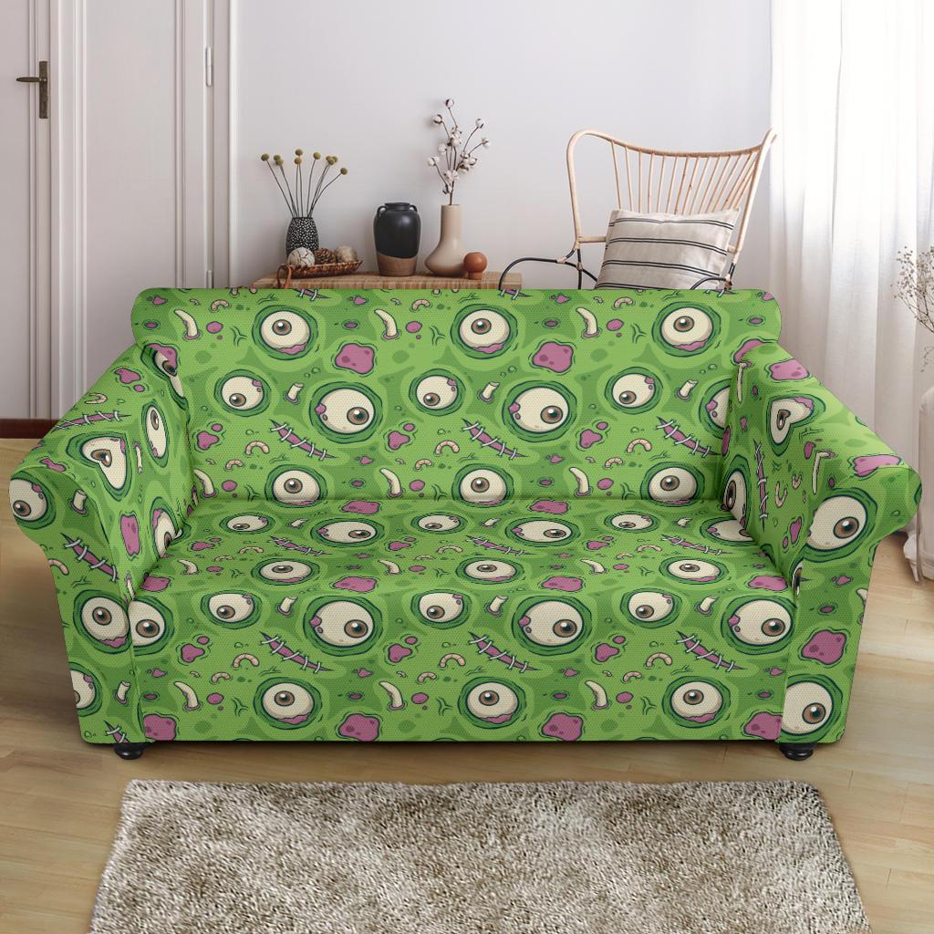Zombie Eyes Design Pattern Print Loveseat Slipcover-JTAMIGO.COM