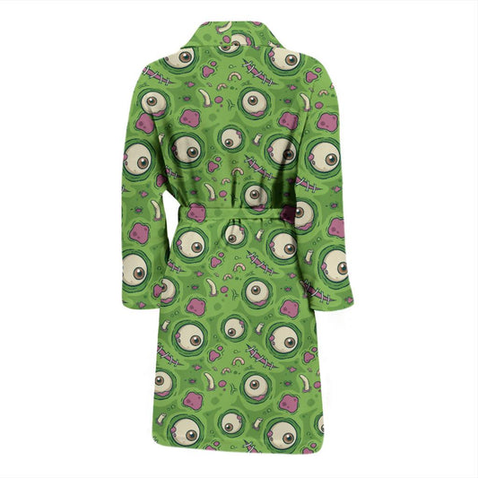 Zombie Eyes Design Pattern Print Men Bath Robe-JTAMIGO.COM