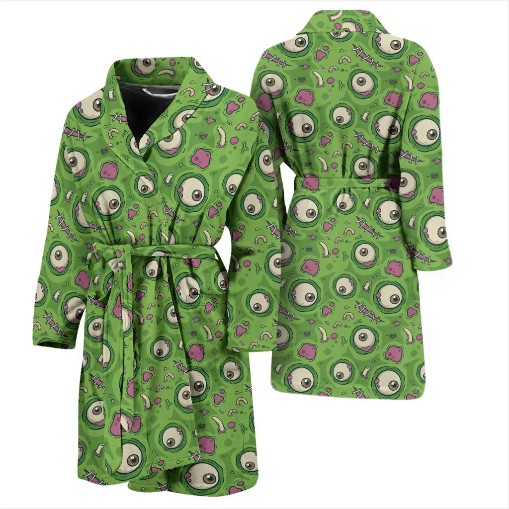 Zombie Eyes Design Pattern Print Men Bath Robe-JTAMIGO.COM