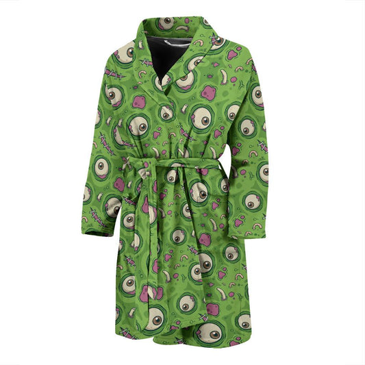 Zombie Eyes Design Pattern Print Men Bath Robe-JTAMIGO.COM