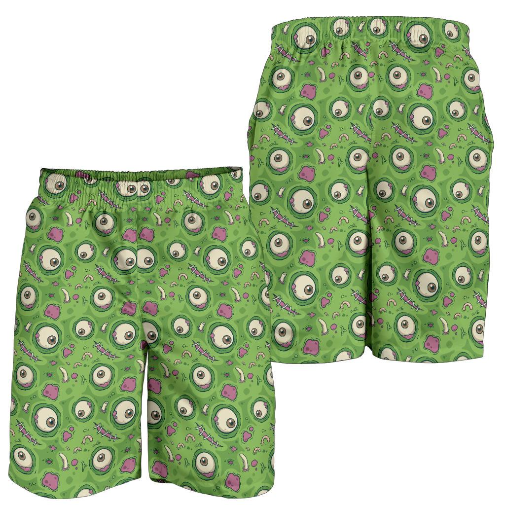 Zombie Eyes Design Pattern Print Mens Shorts-JTAMIGO.COM