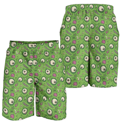 Zombie Eyes Design Pattern Print Mens Shorts-JTAMIGO.COM