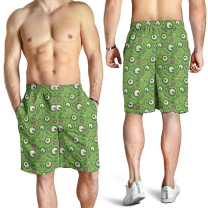Zombie Eyes Design Pattern Print Mens Shorts-JTAMIGO.COM