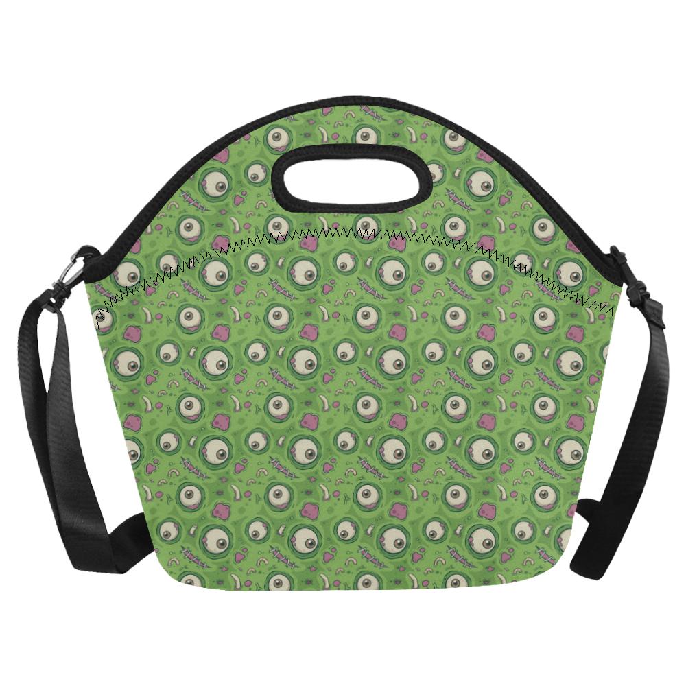 Zombie Eyes Design Pattern Print Neoprene Lunch Bag (Model 1669)(Large)-JTAMIGO.COM