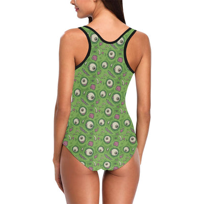 Zombie Eyes Design Pattern Print One Piece Swimsuit-JTAMIGO.COM