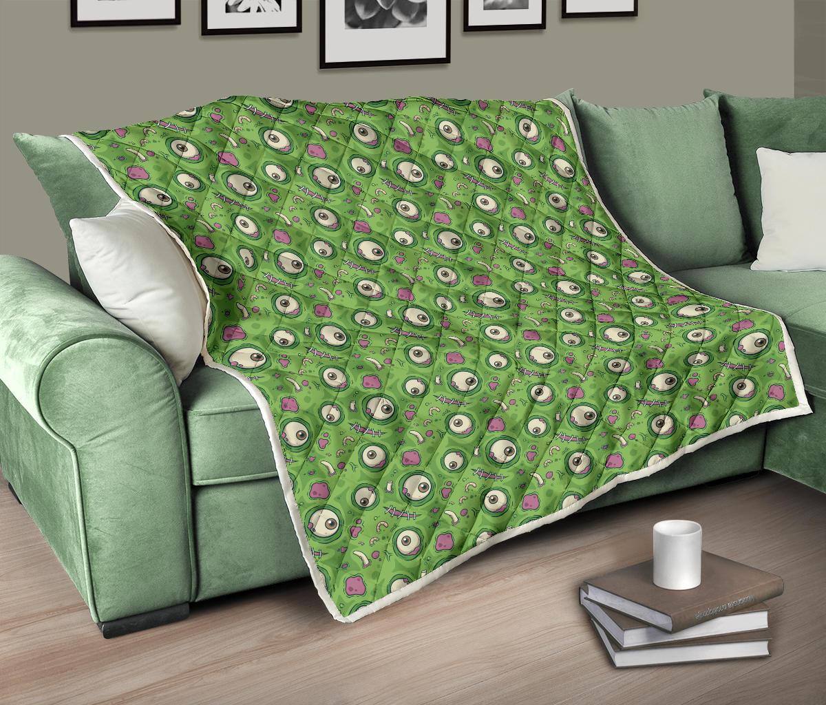 Zombie Eyes Design Pattern Print Premium Quilt-JTAMIGO.COM