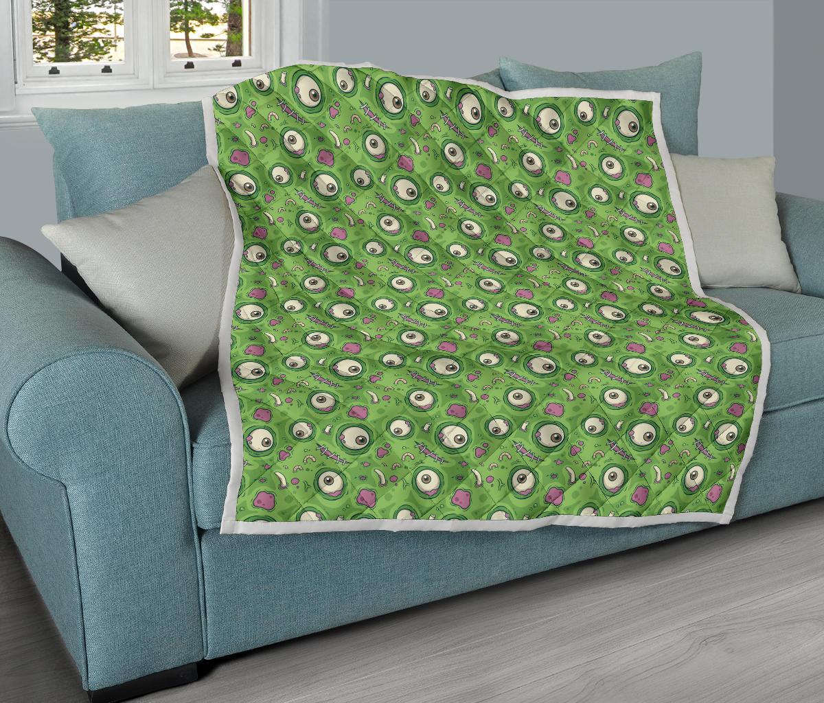 Zombie Eyes Design Pattern Print Premium Quilt-JTAMIGO.COM