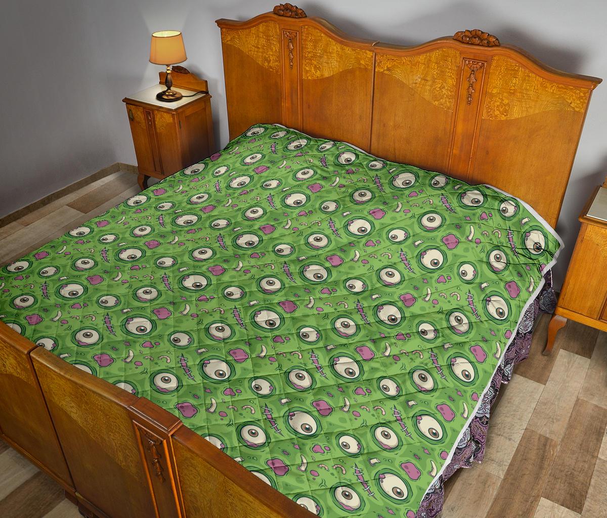 Zombie Eyes Design Pattern Print Premium Quilt-JTAMIGO.COM