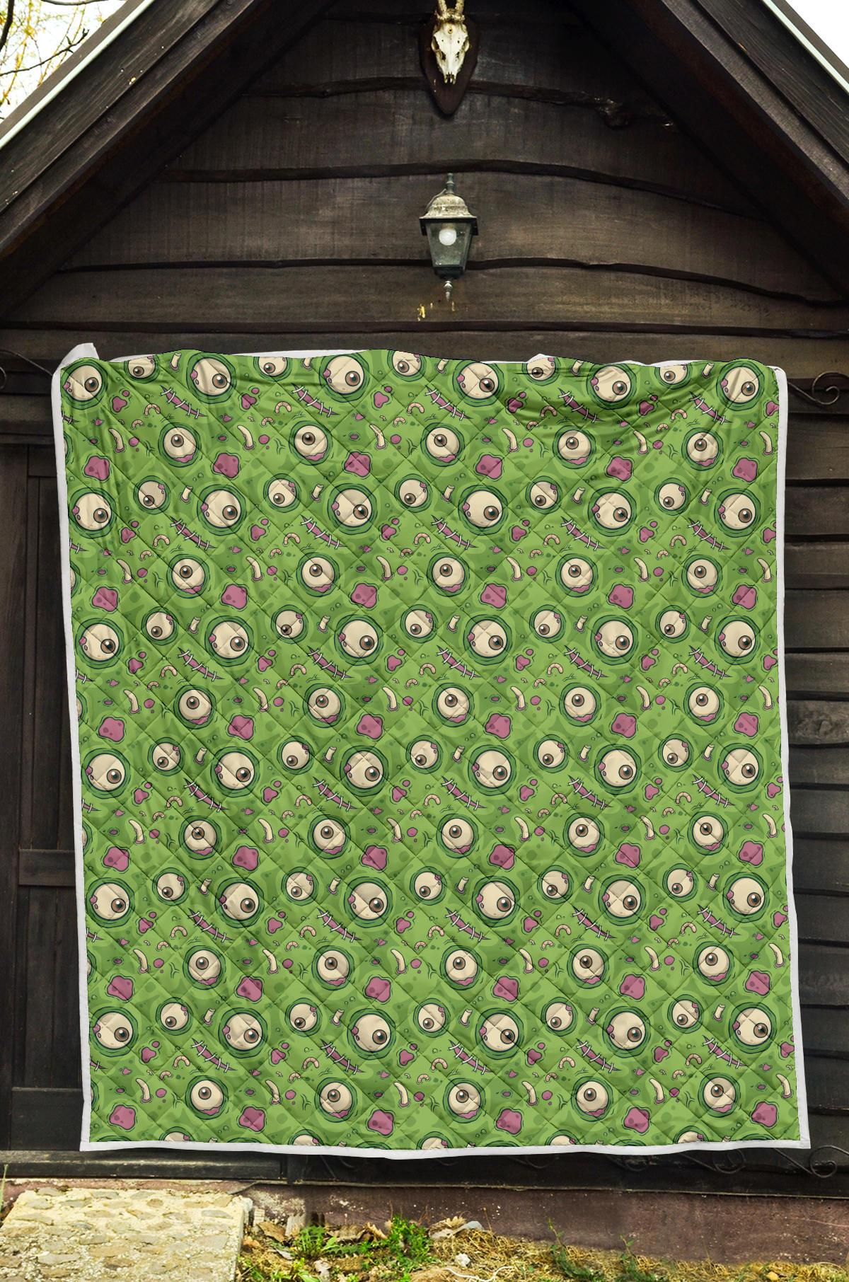 Zombie Eyes Design Pattern Print Premium Quilt-JTAMIGO.COM