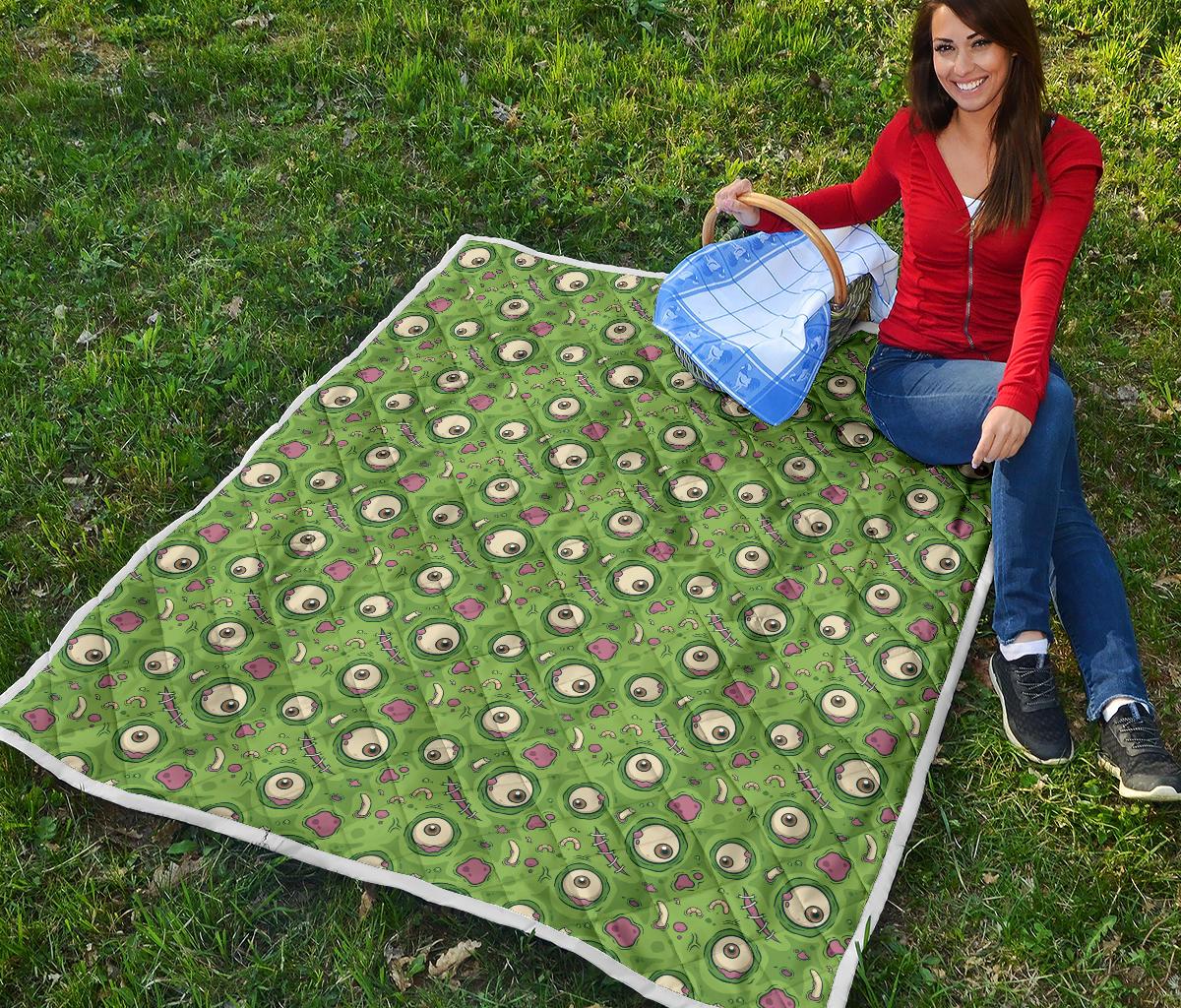 Zombie Eyes Design Pattern Print Premium Quilt-JTAMIGO.COM