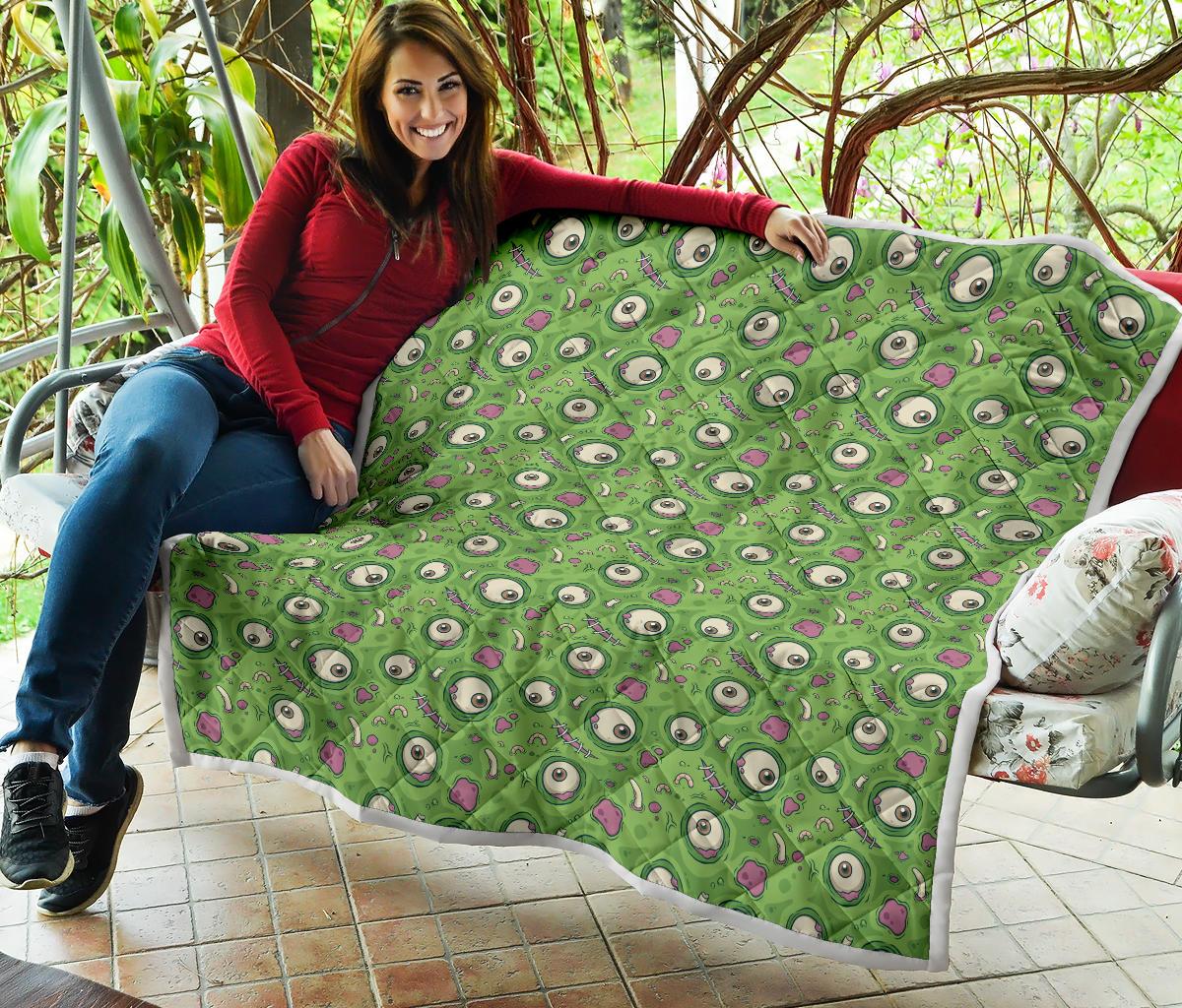 Zombie Eyes Design Pattern Print Premium Quilt-JTAMIGO.COM