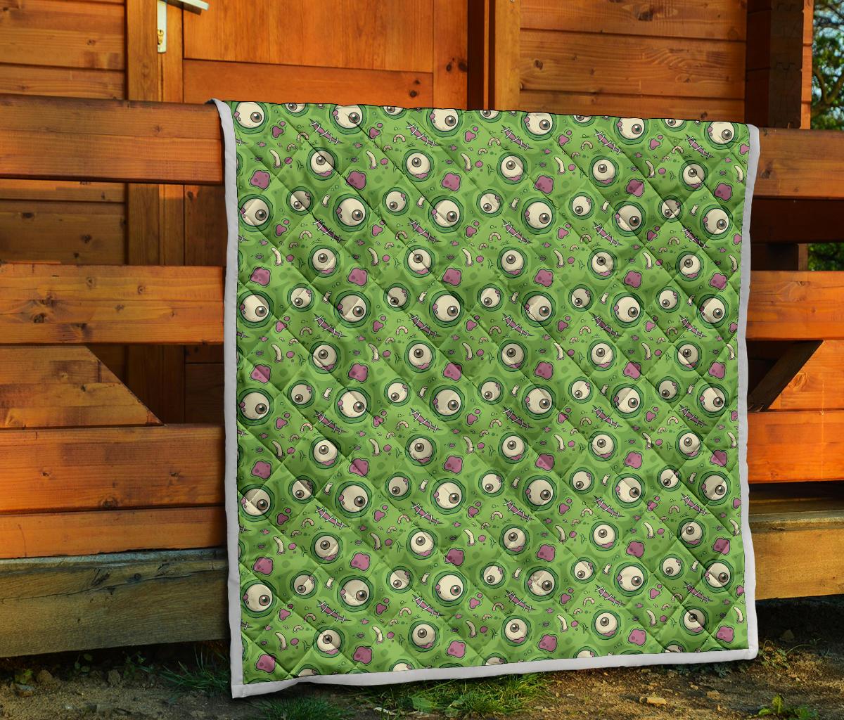 Zombie Eyes Design Pattern Print Premium Quilt-JTAMIGO.COM