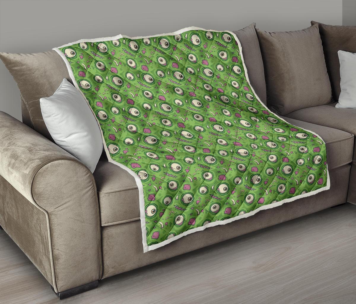 Zombie Eyes Design Pattern Print Premium Quilt-JTAMIGO.COM