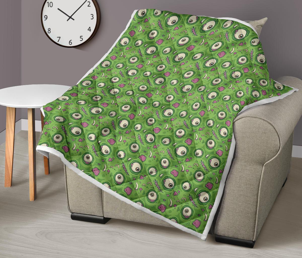 Zombie Eyes Design Pattern Print Premium Quilt-JTAMIGO.COM