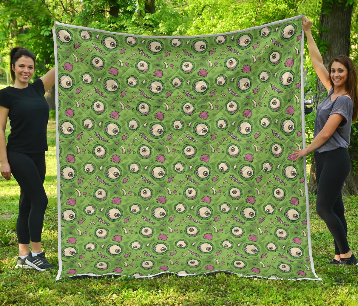 Zombie Eyes Design Pattern Print Premium Quilt-JTAMIGO.COM