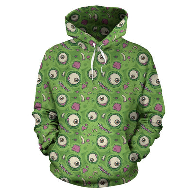 Zombie Eyes Design Pattern Print Pullover Hoodie