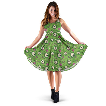 Zombie Eyes Design Pattern Print Sleeveless Dress