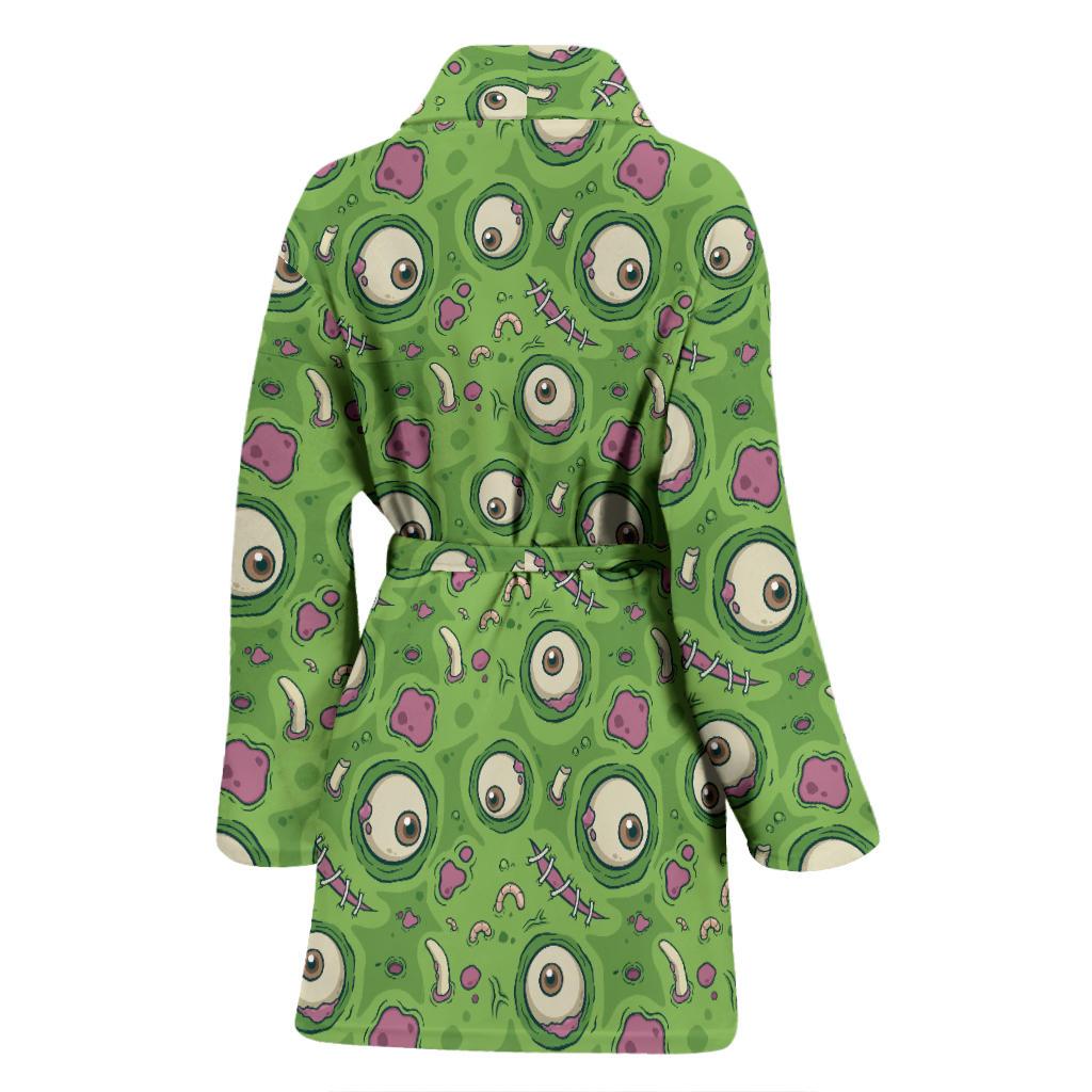 Zombie Eyes Design Pattern Print Women Bath Robe-JTAMIGO.COM