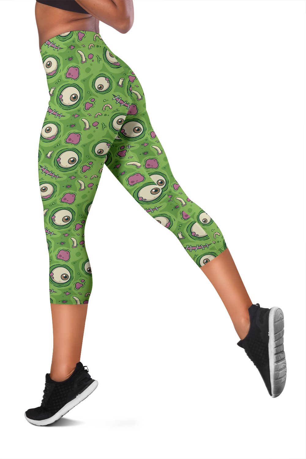 Zombie Eyes Design Pattern Print Women Capris