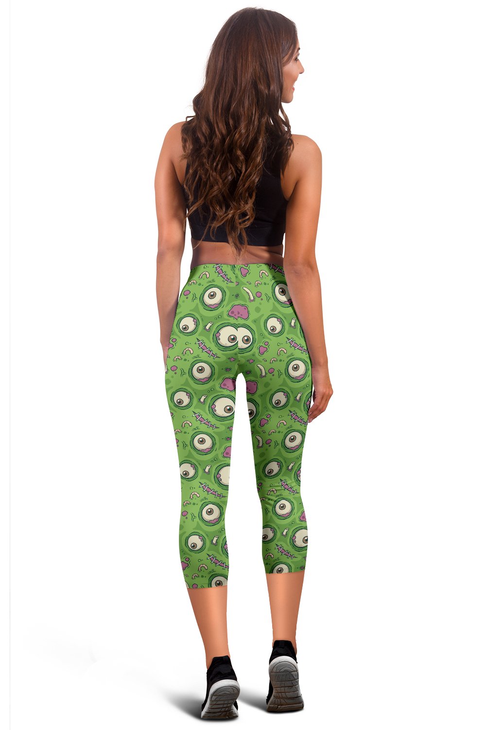 Zombie Eyes Design Pattern Print Women Capris