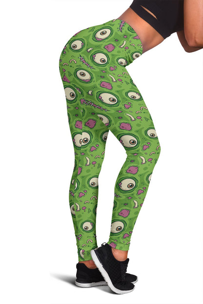 Zombie Eyes Design Pattern Print Women Leggings