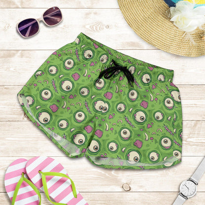 Zombie Eyes Design Pattern Print Women Shorts-JTAMIGO.COM