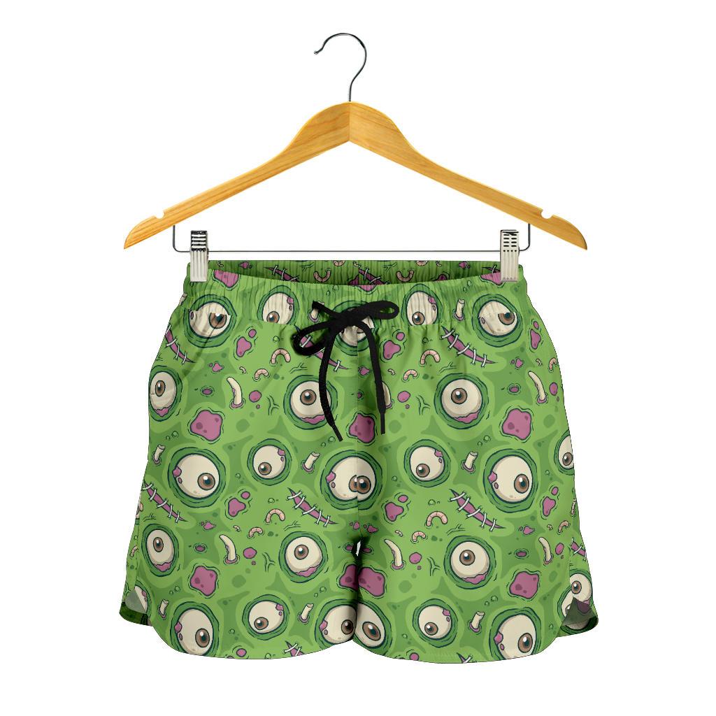 Zombie Eyes Design Pattern Print Women Shorts-JTAMIGO.COM
