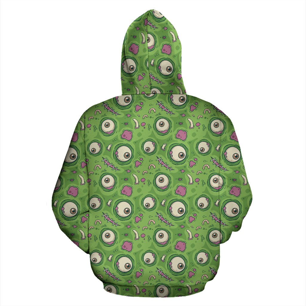 Zombie Eyes Design Pattern Print Zip Up Hoodie