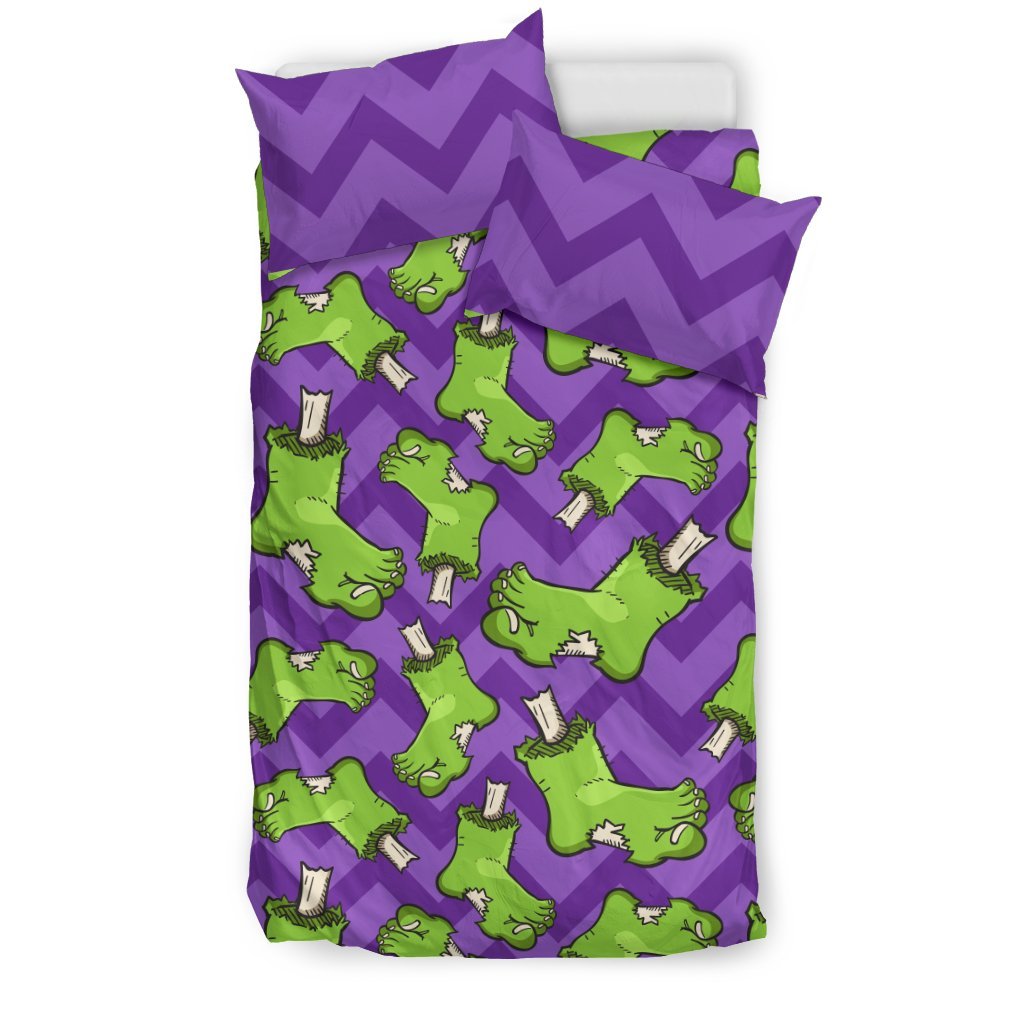 Zombie Foot Design Pattern Print Duvet Cover Bedding Set
