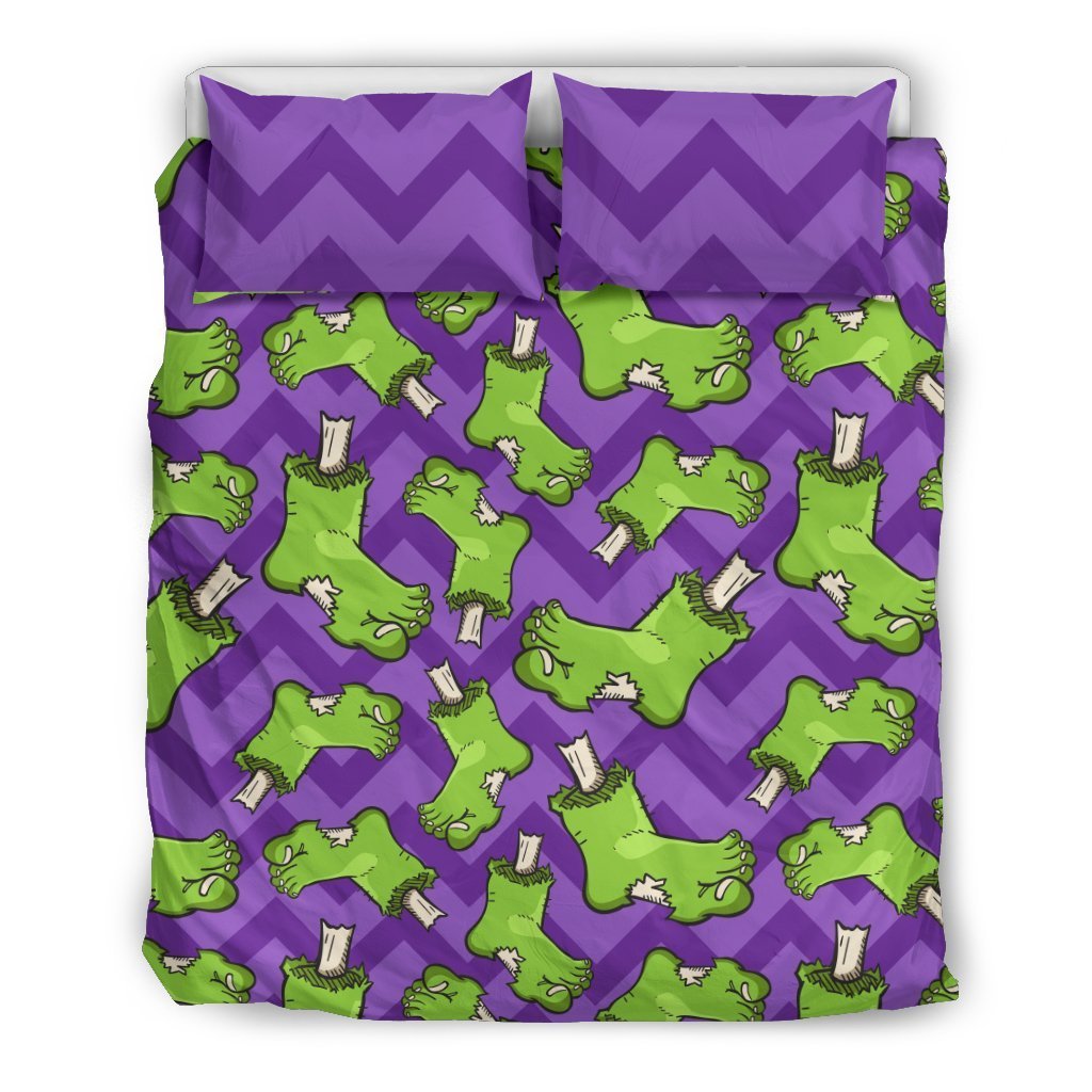 Zombie Foot Design Pattern Print Duvet Cover Bedding Set