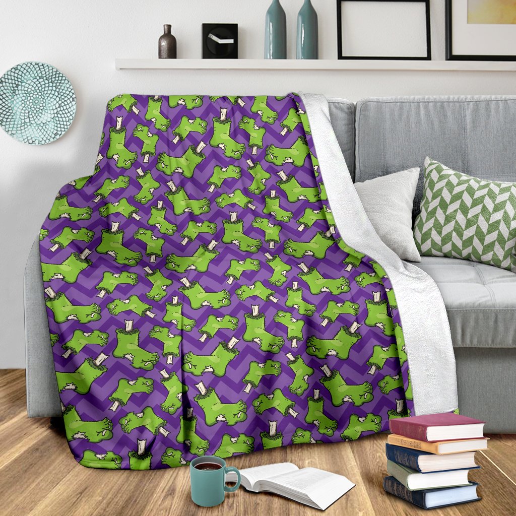 Zombie Foot Design Pattern Print Fleece Blanket