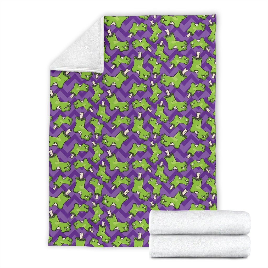Zombie Foot Design Pattern Print Fleece Blanket