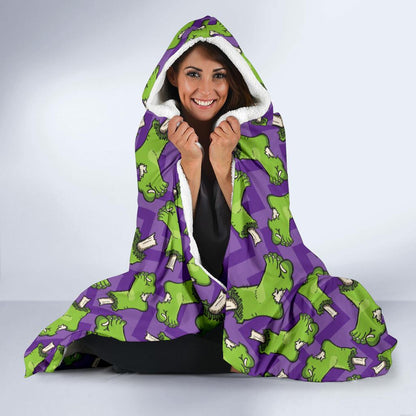 Zombie Foot Design Pattern Print Hooded Blanket-JTAMIGO.COM