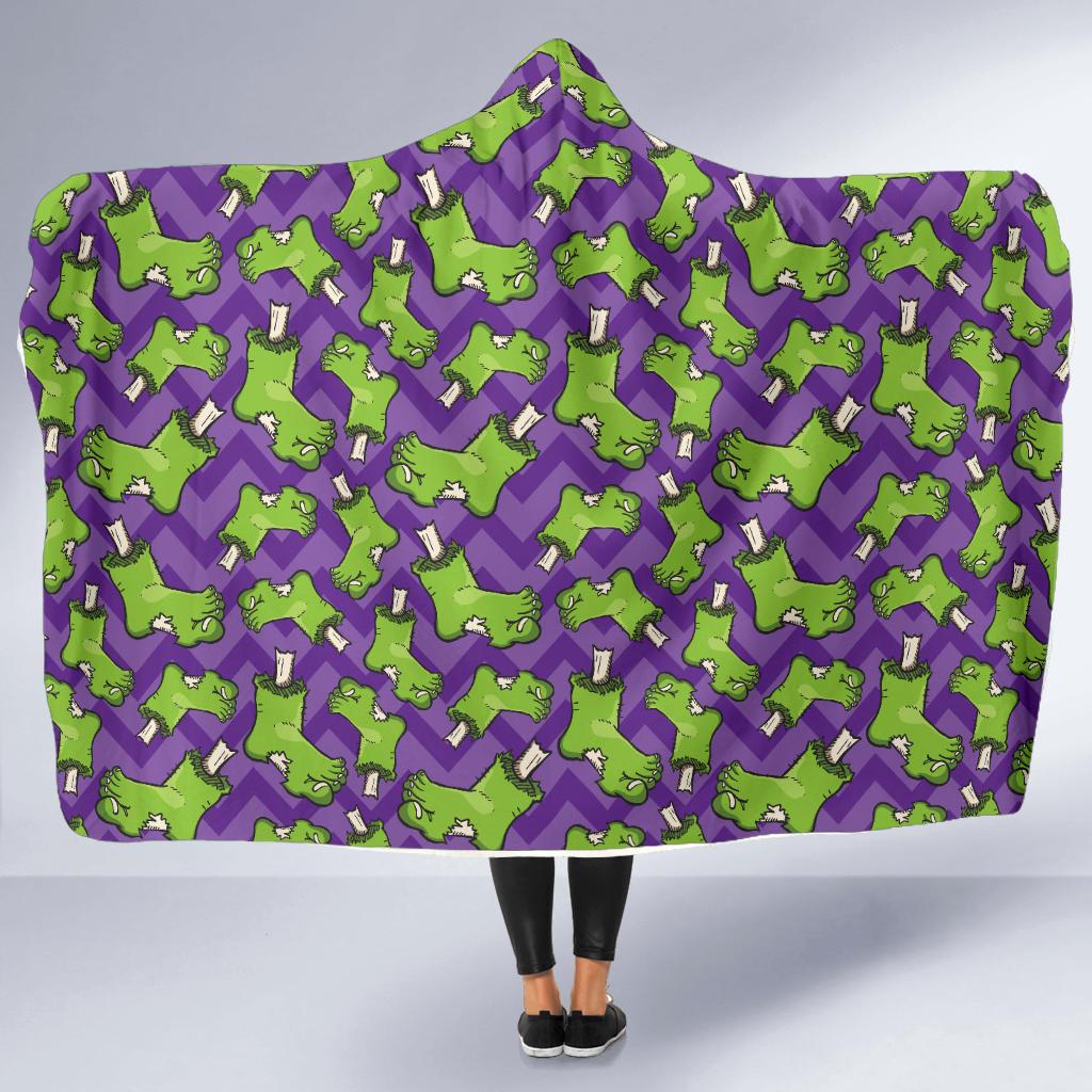 Zombie Foot Design Pattern Print Hooded Blanket-JTAMIGO.COM