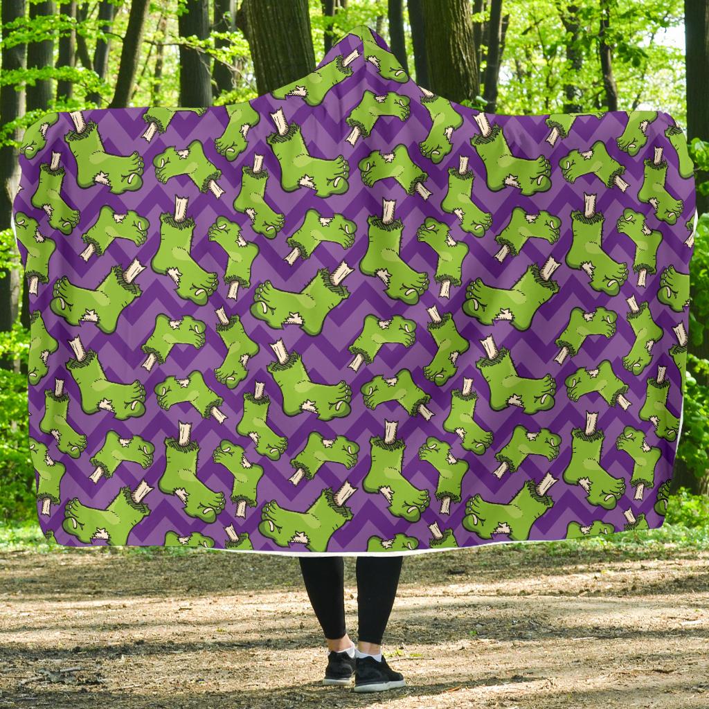 Zombie Foot Design Pattern Print Hooded Blanket-JTAMIGO.COM