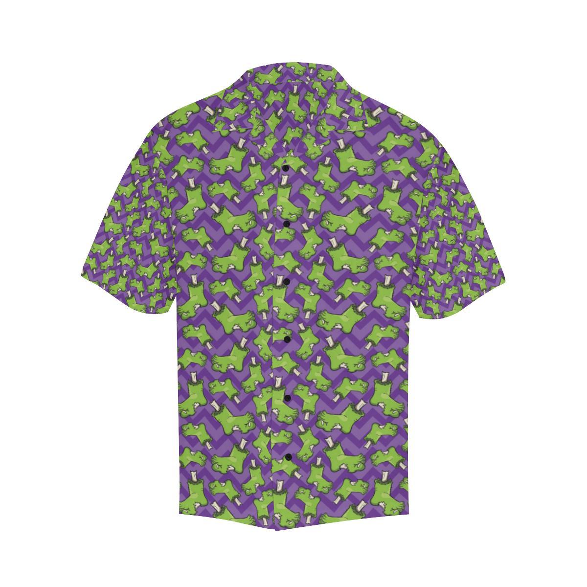 Zombie Foot Design Pattern Print Men Aloha Hawaiian Shirt