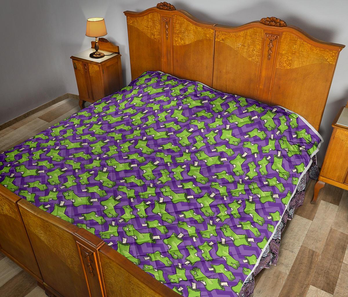 Zombie Foot Design Pattern Print Premium Quilt-JTAMIGO.COM