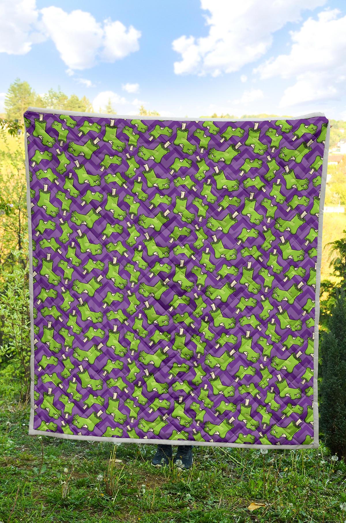 Zombie Foot Design Pattern Print Premium Quilt-JTAMIGO.COM