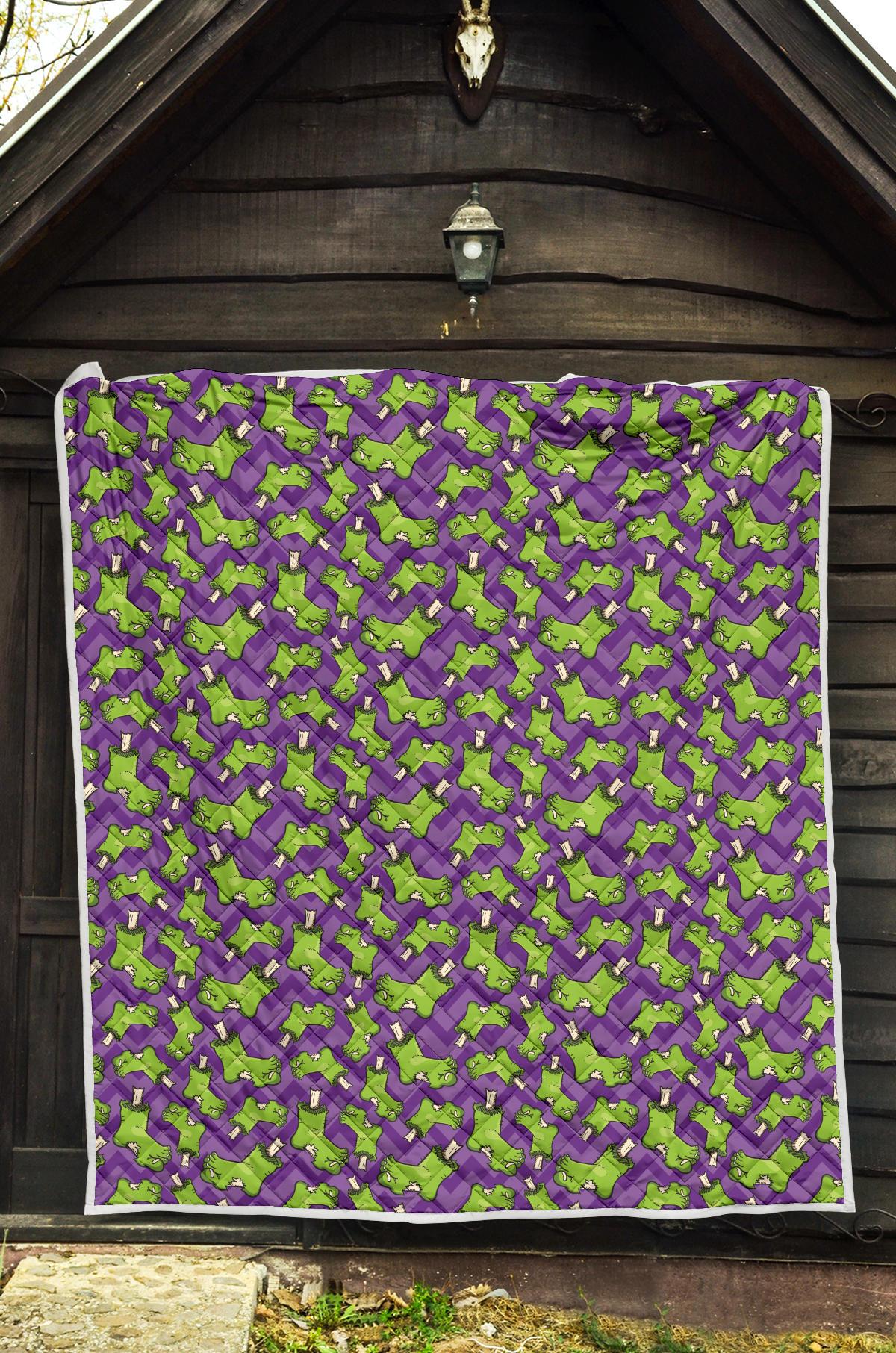 Zombie Foot Design Pattern Print Premium Quilt-JTAMIGO.COM