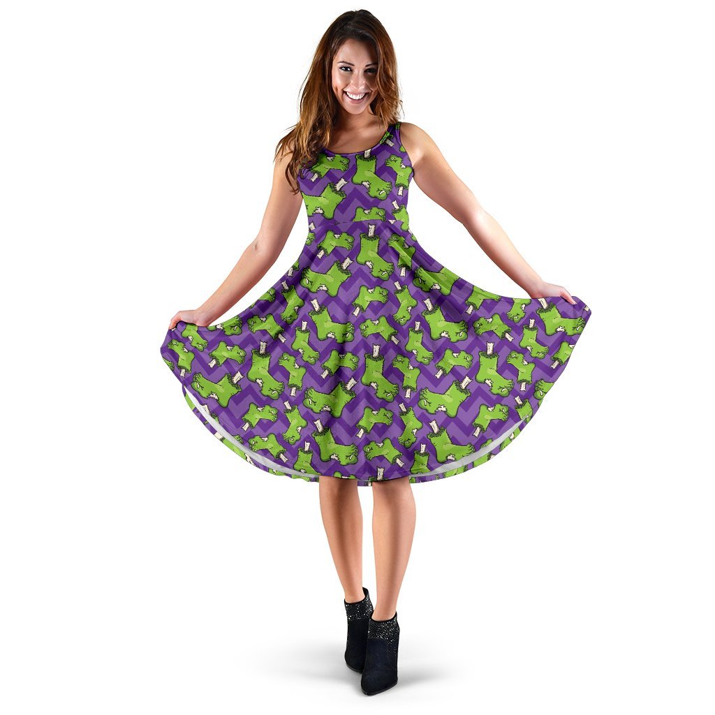 Zombie Foot Design Pattern Print Sleeveless Dress