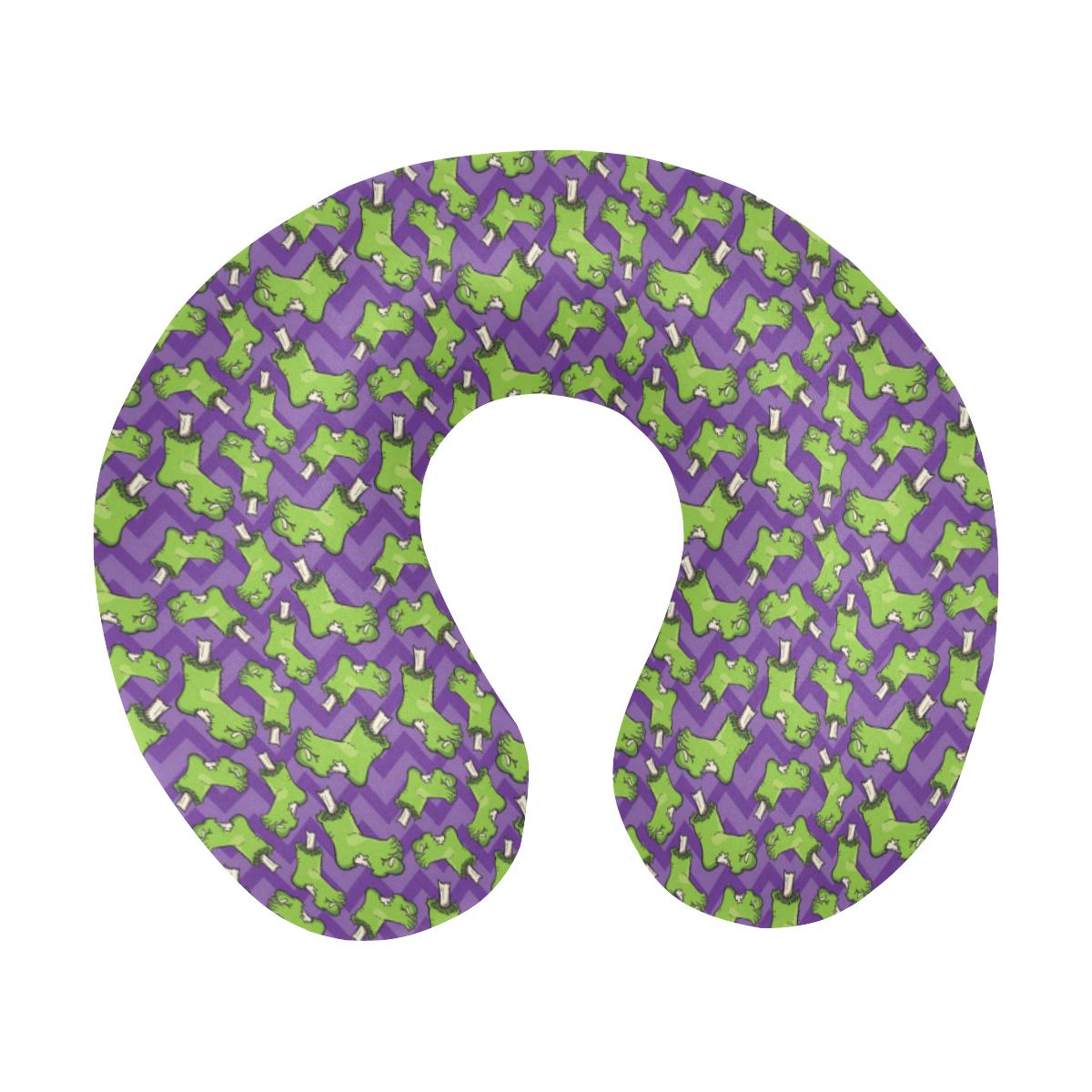Zombie Foot Design Pattern Print U-Shaped Travel Neck Pillow-JTAMIGO.COM