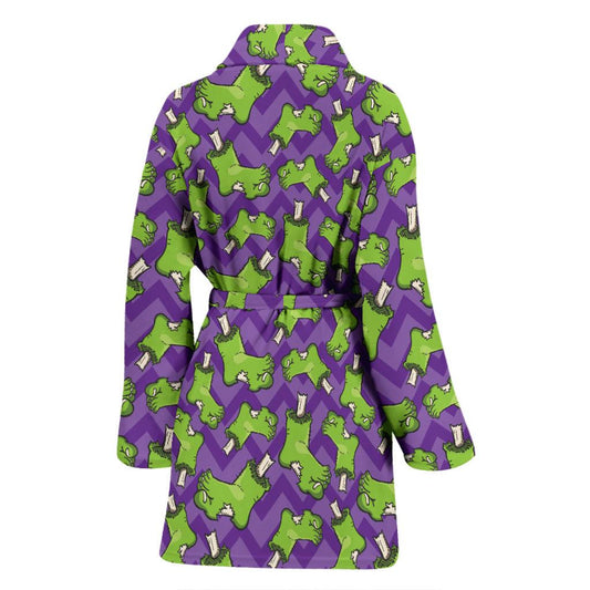 Zombie Foot Design Pattern Print Women Bath Robe-JTAMIGO.COM
