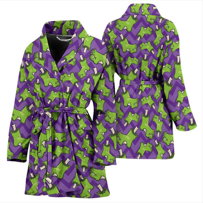 Zombie Foot Design Pattern Print Women Bath Robe-JTAMIGO.COM