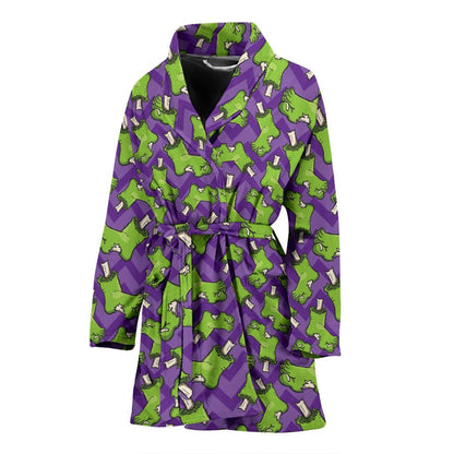 Zombie Foot Design Pattern Print Women Bath Robe-JTAMIGO.COM