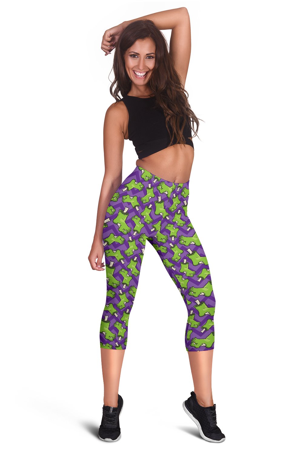 Zombie Foot Design Pattern Print Women Capris