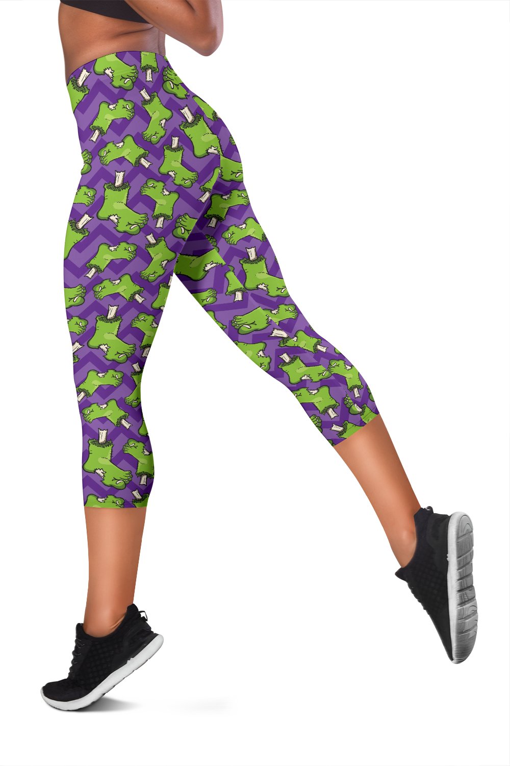 Zombie Foot Design Pattern Print Women Capris