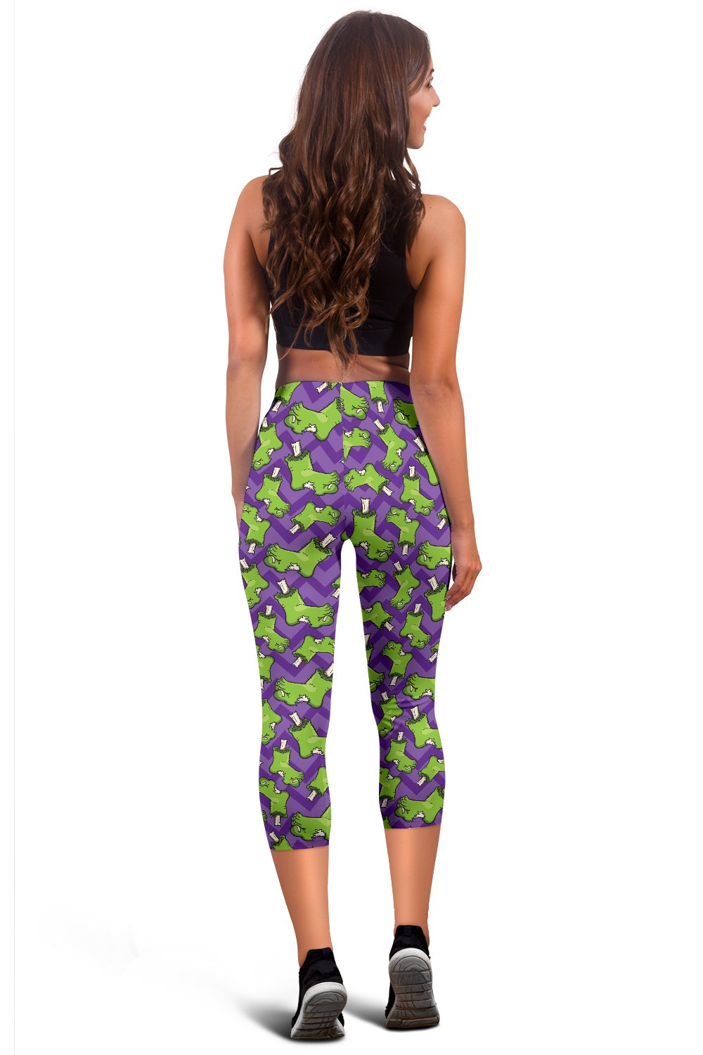 Zombie Foot Design Pattern Print Women Capris