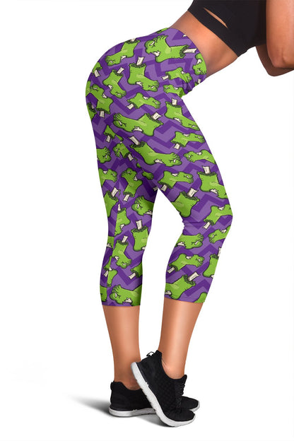Zombie Foot Design Pattern Print Women Capris