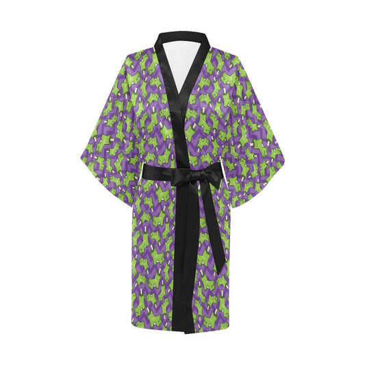 Zombie Foot Design Pattern Print Women Short Kimono Robe
